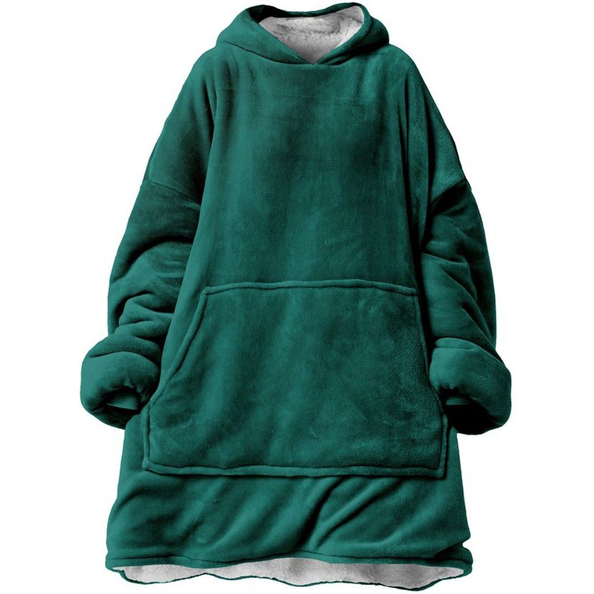 Oversize-Kapuzendecke mit Sherpa-Futter