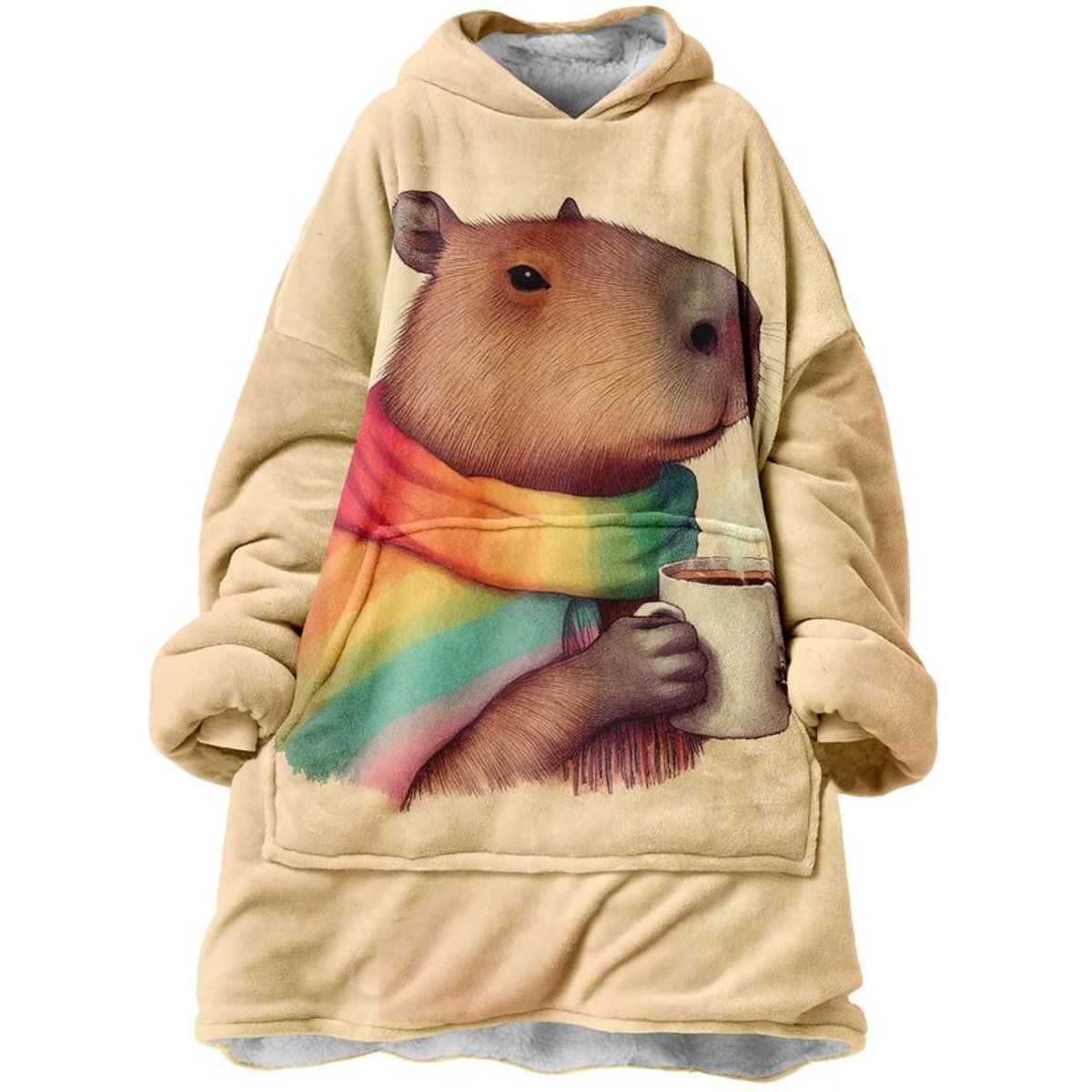 Übergroße Loungewear mit Capybara-Grafik