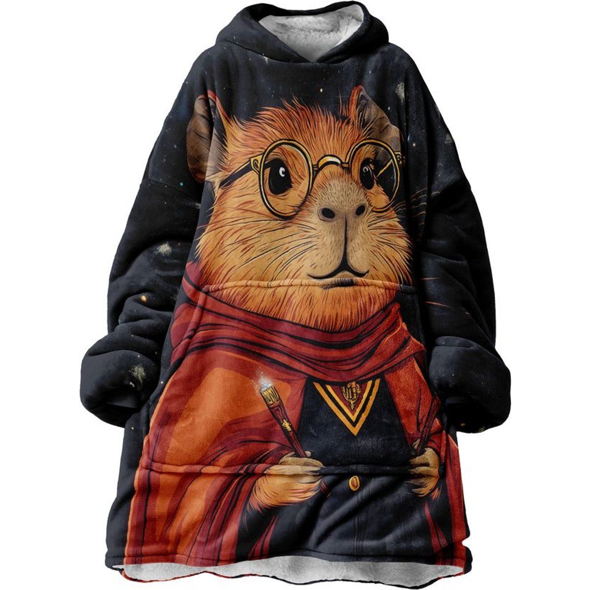 Zauberer Meerschweinchen Kapuzen-Kuscheldecke