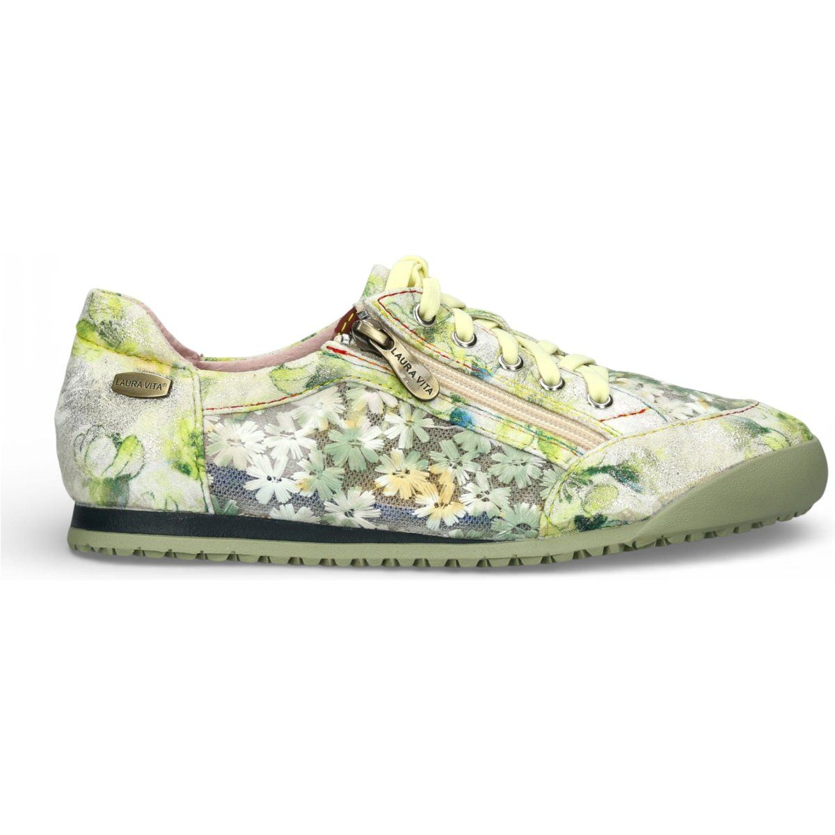 Florale Sneaker mit Reißverschluss