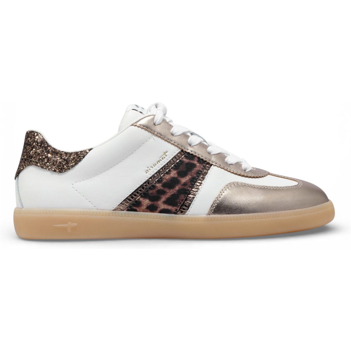 Sneaker mit Leopardenmuster und Metallic