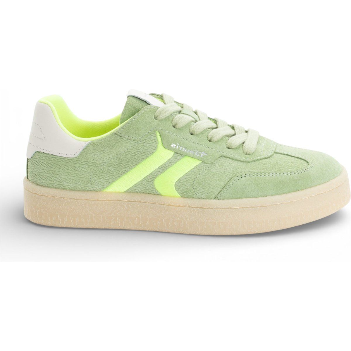 Strukturierte Wildleder-Sneaker mit Plateau