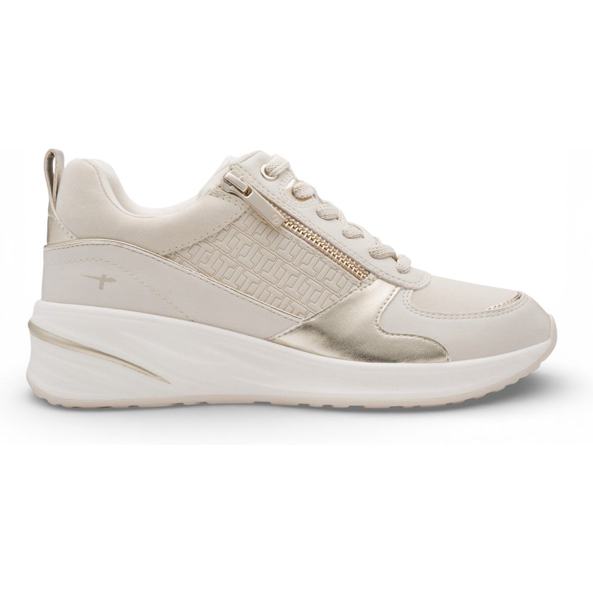 Strukturierte Plateau-Sneaker mit Akzenten