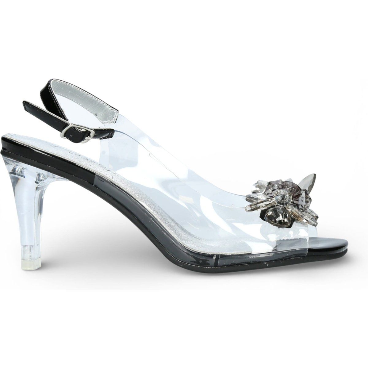 Verzierte transparente Slingback-Heels
