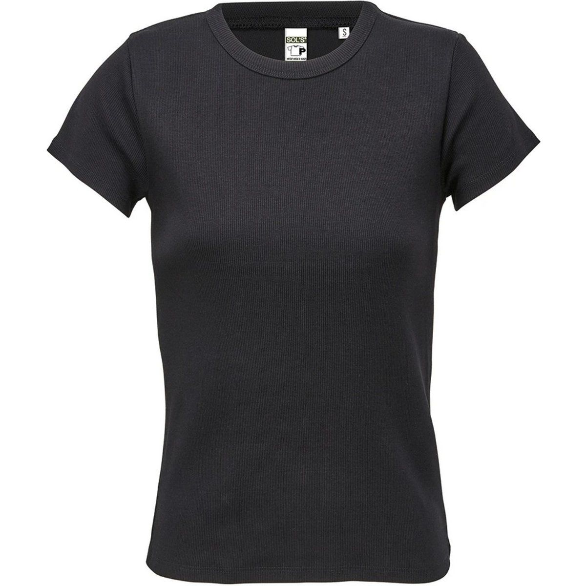 Tailliertes Geripptes Baumwoll-T-Shirt