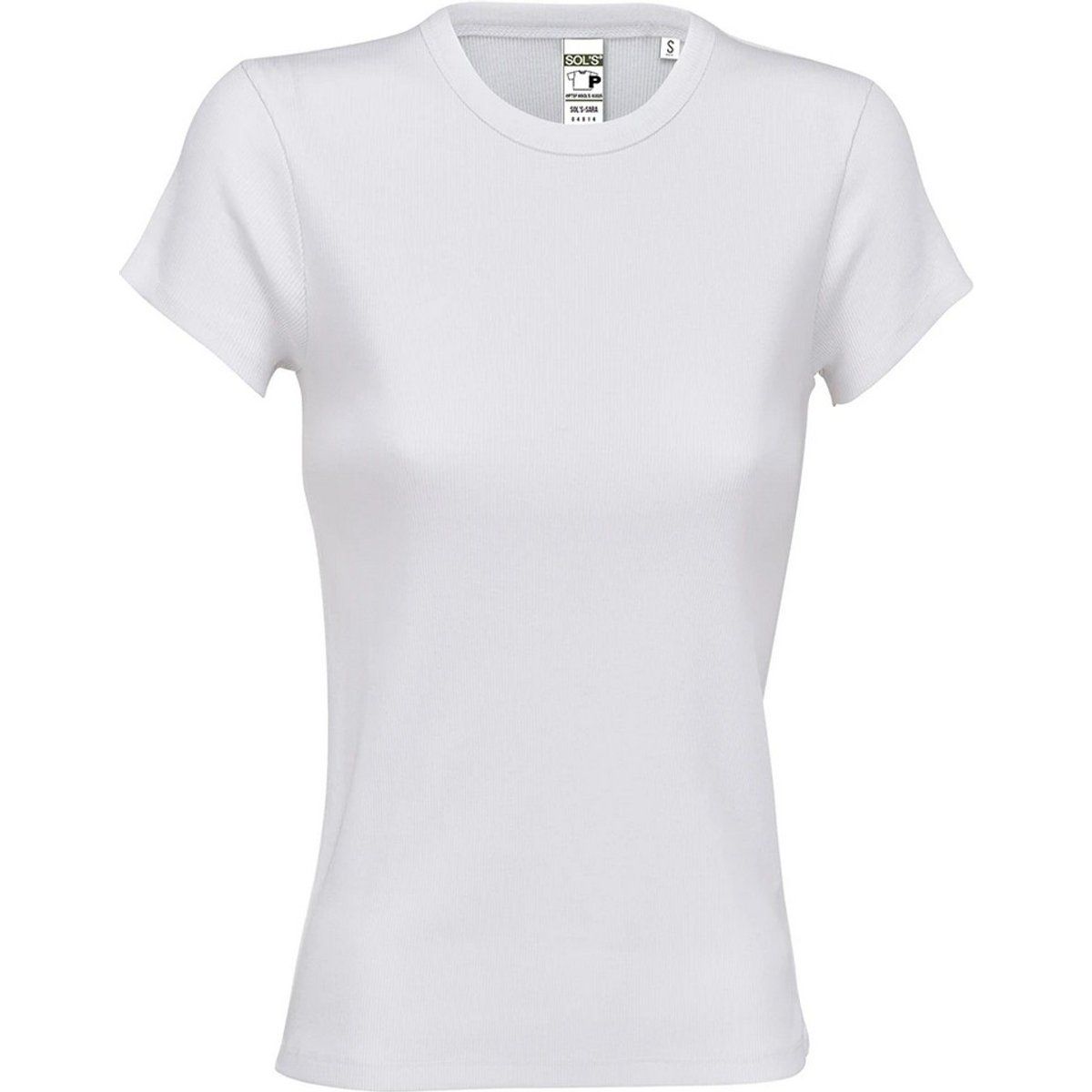 Eng anliegendes geripptes Baumwoll-T-Shirt