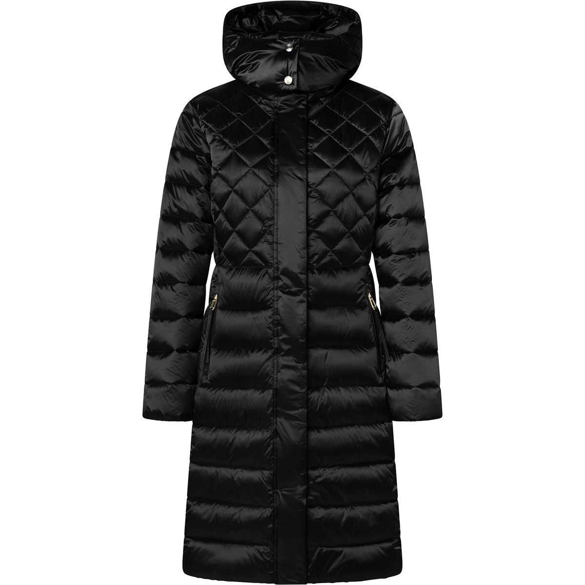 Gesteppter Longline-Puffer-Mantel mit Kapuze