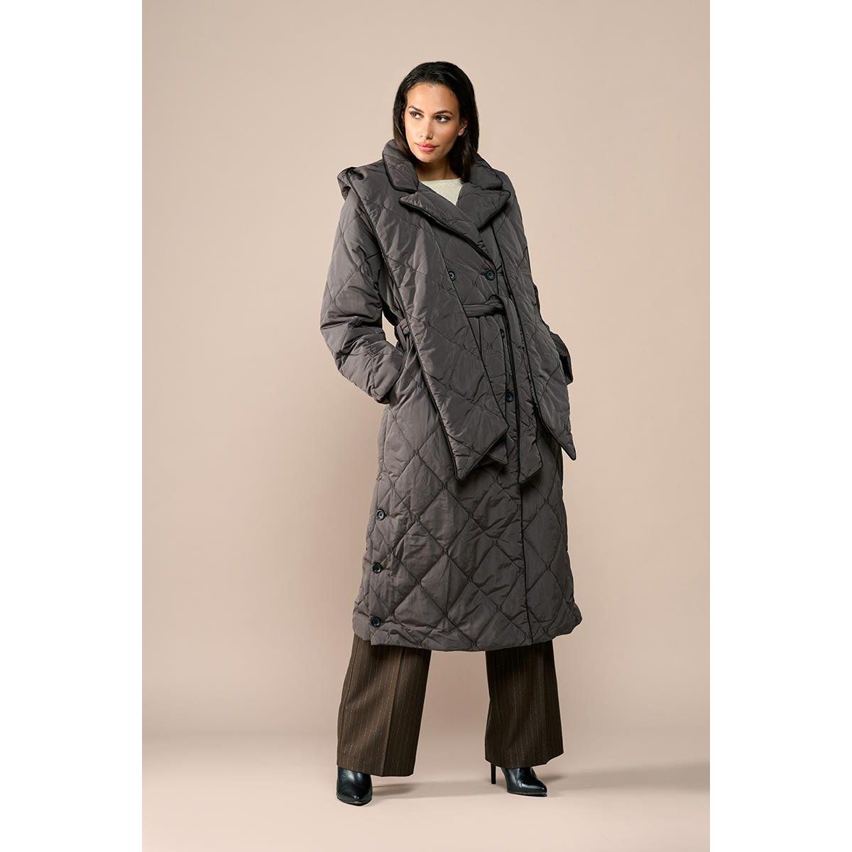 Gesteppter Trenchcoat mit Kapuze