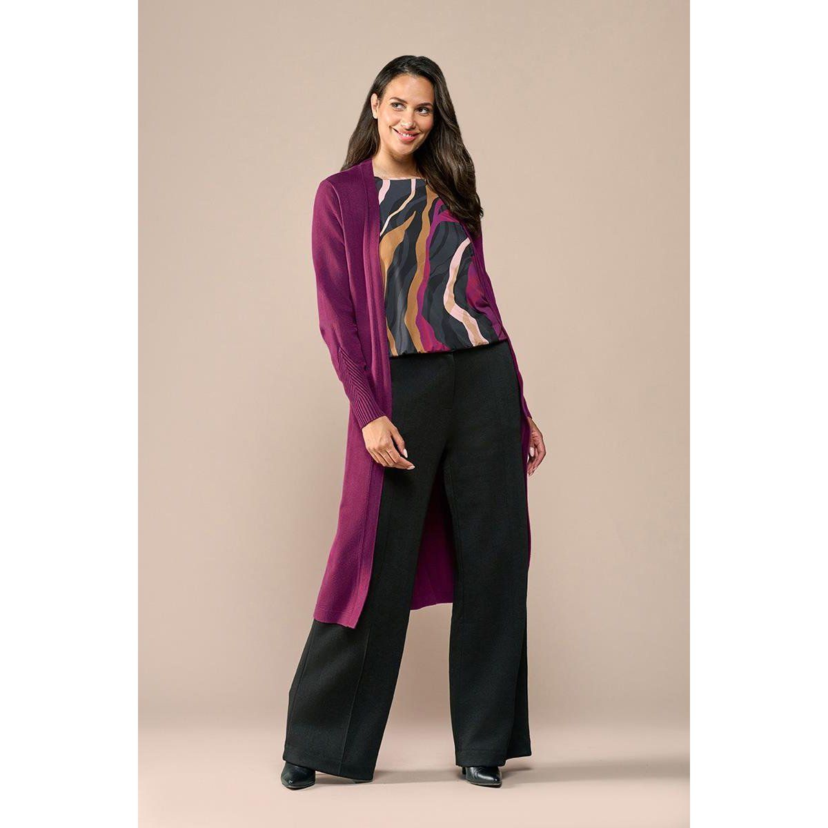 Langer Strickcardigan mit Gürtel