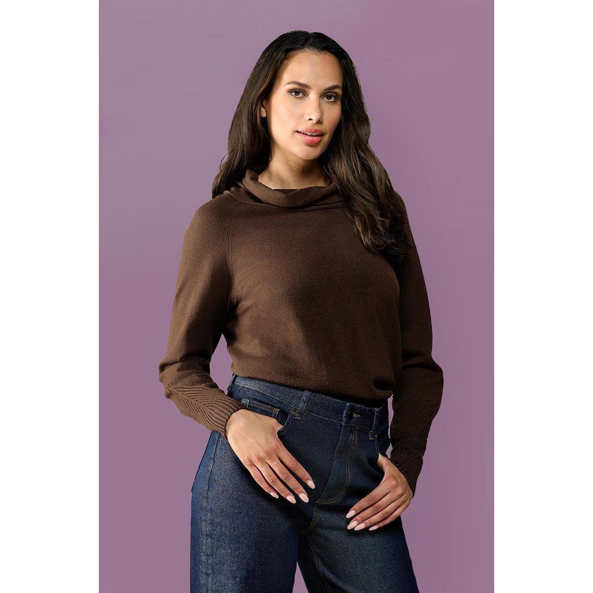 Cherbrough Pullover mit Wasserfallausschnitt