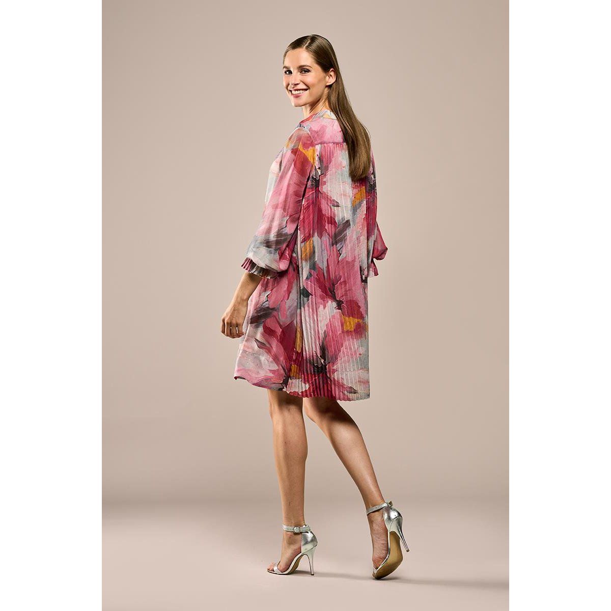 Elegante Plissee-Tunika mit Blumenmuster