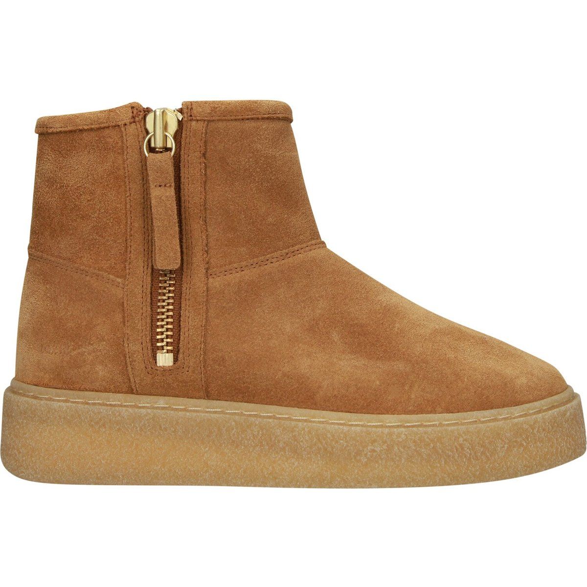 Veloursleder-Stiefeletten mit Reißverschluss
