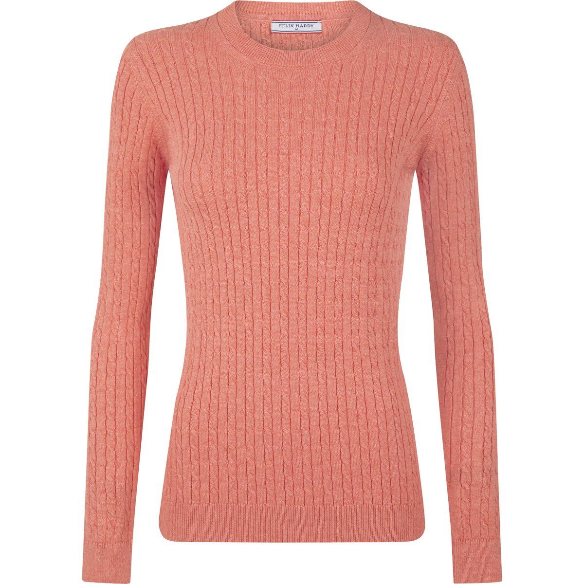 Klassischer Zopfstrickpullover mit Rundhals