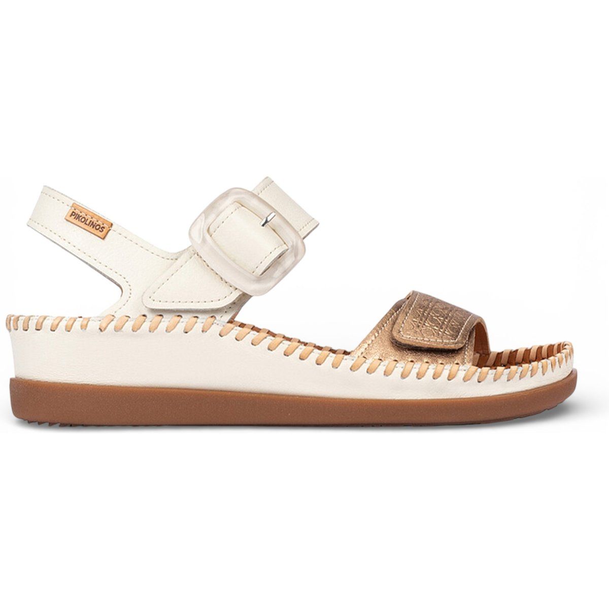 Handgenähte Leder-Keilsandalen