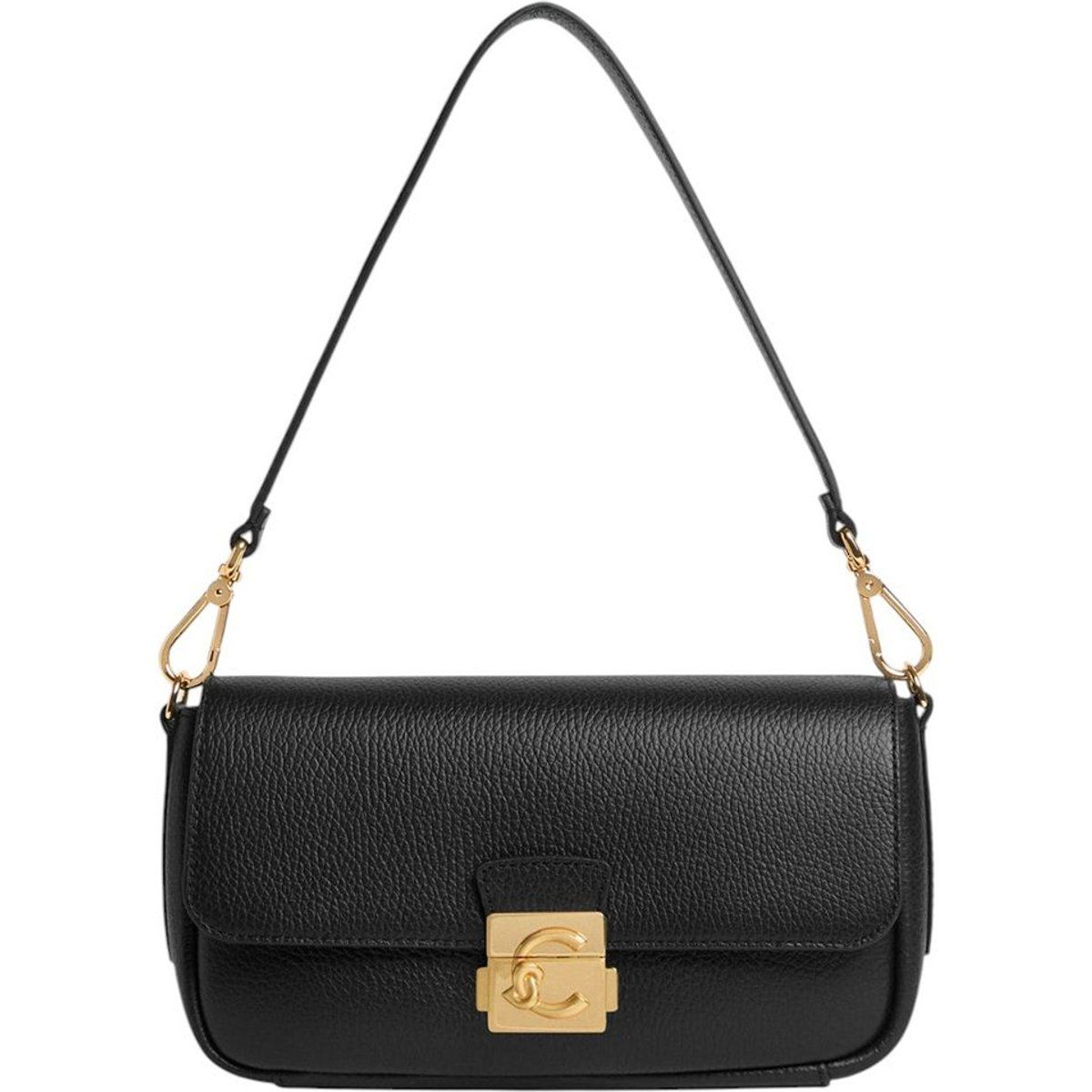 Leder-Schultertasche mit C-Me Verschluss