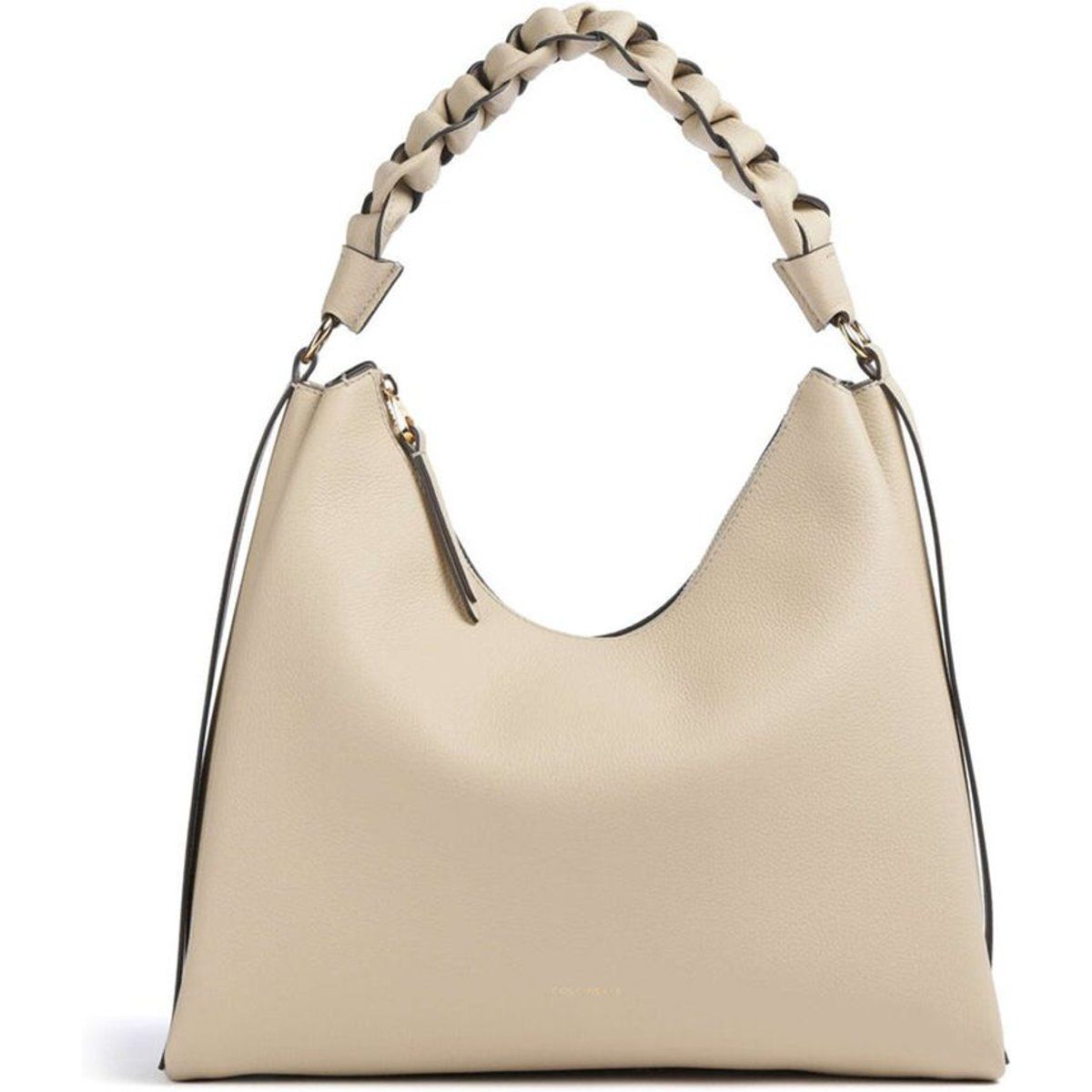 Leder-Hobo-Tasche mit geflochtenem Griff