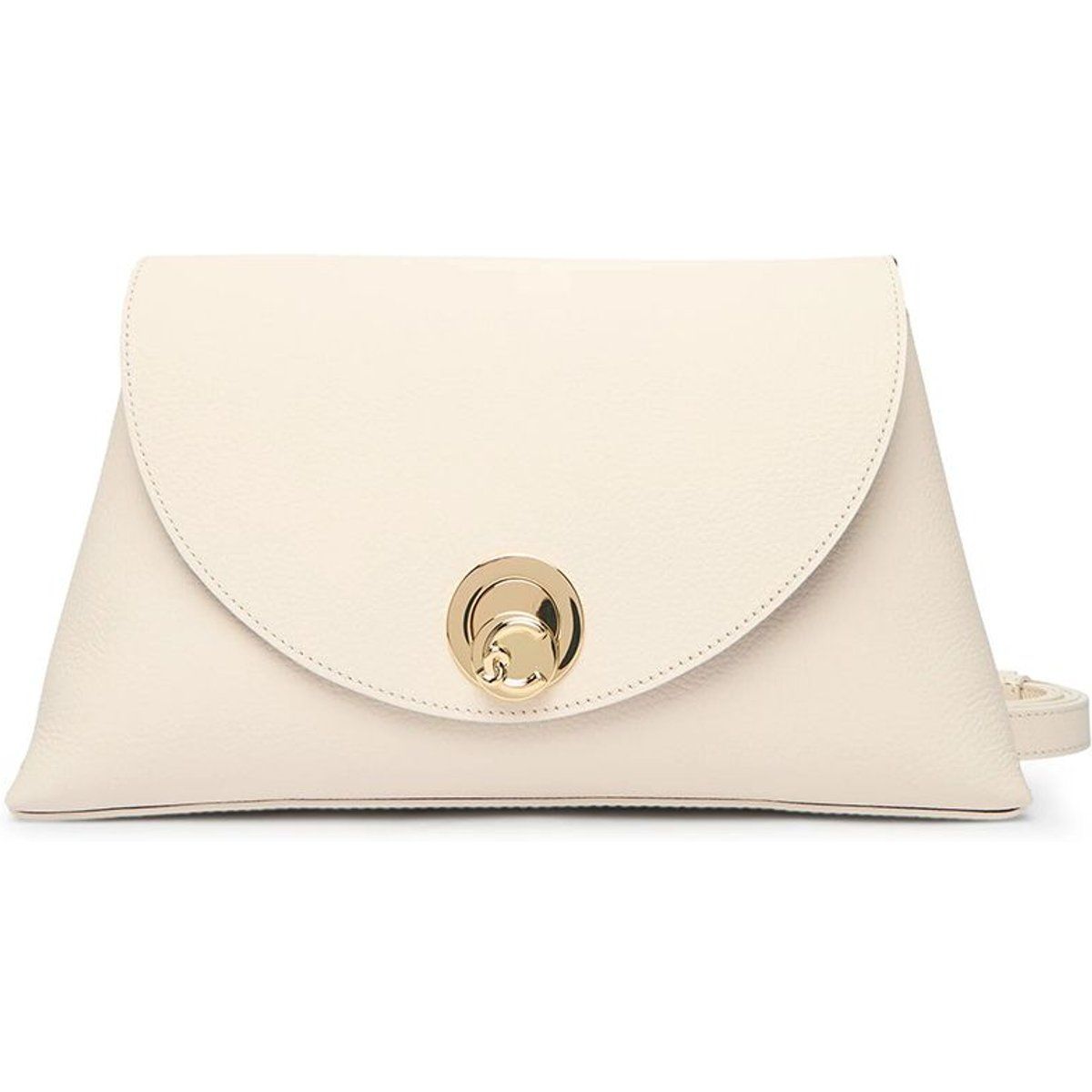Strukturierte Trapez-Clutch aus Leder