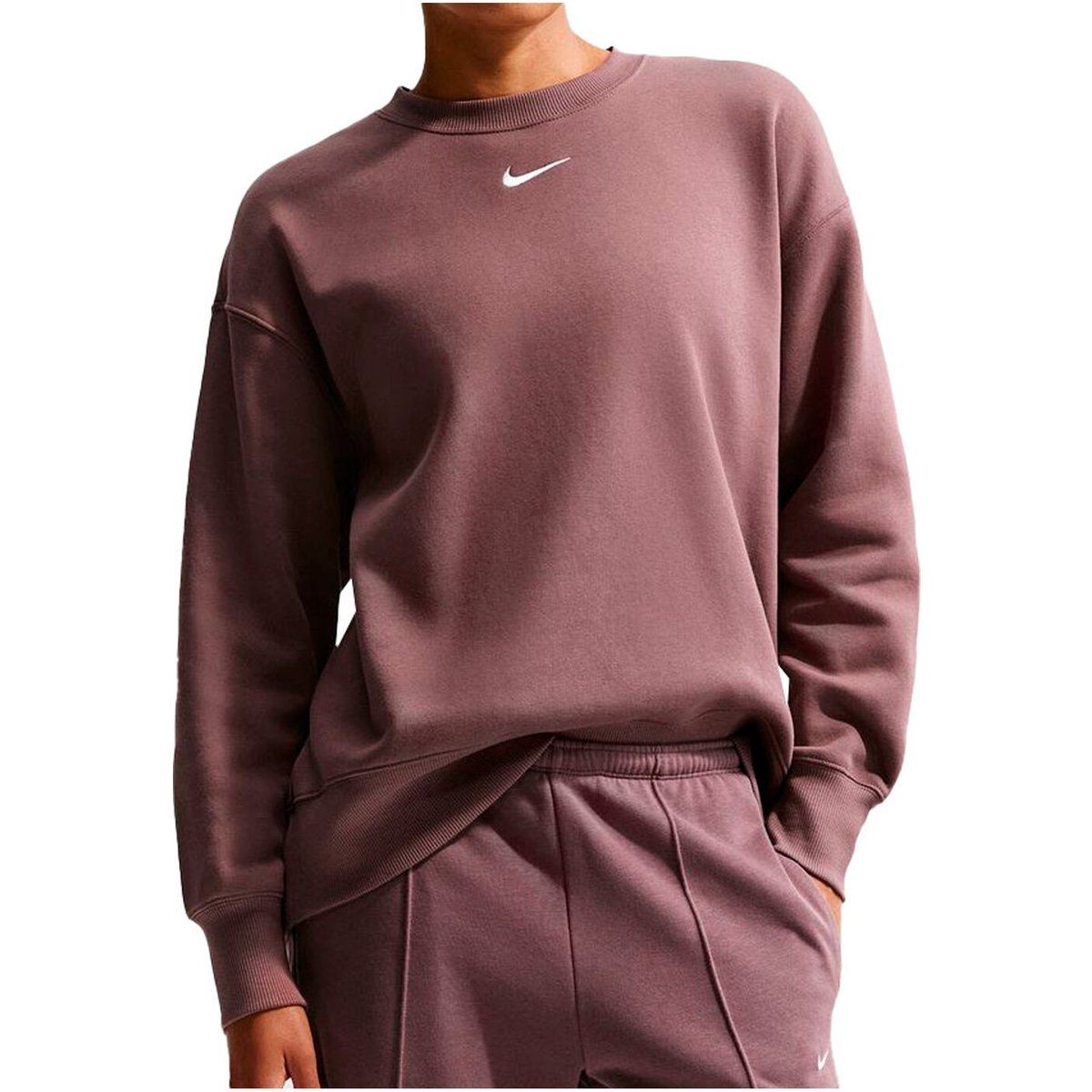 Oversized Fleece-Sweatshirt mit Rundhalsausschnitt