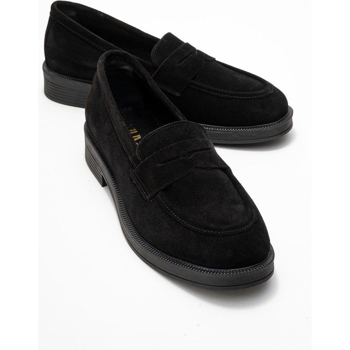 Elegante Plateau-Penny-Loafer aus Wildleder