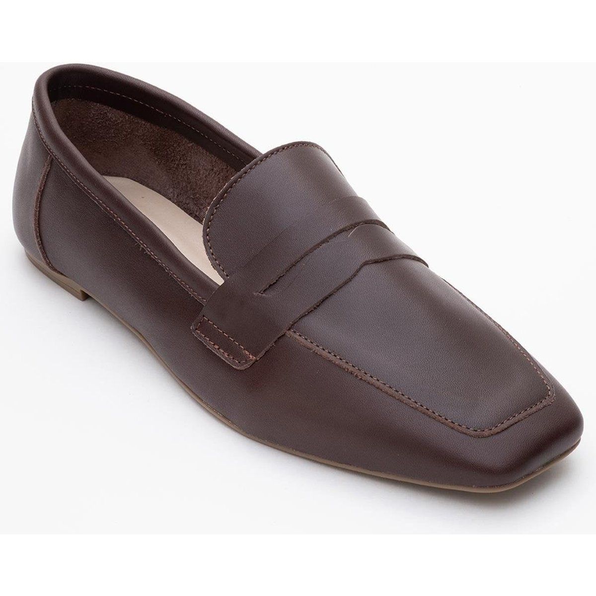 Minimalistische Penny-Loafer mit Karree-Zehe