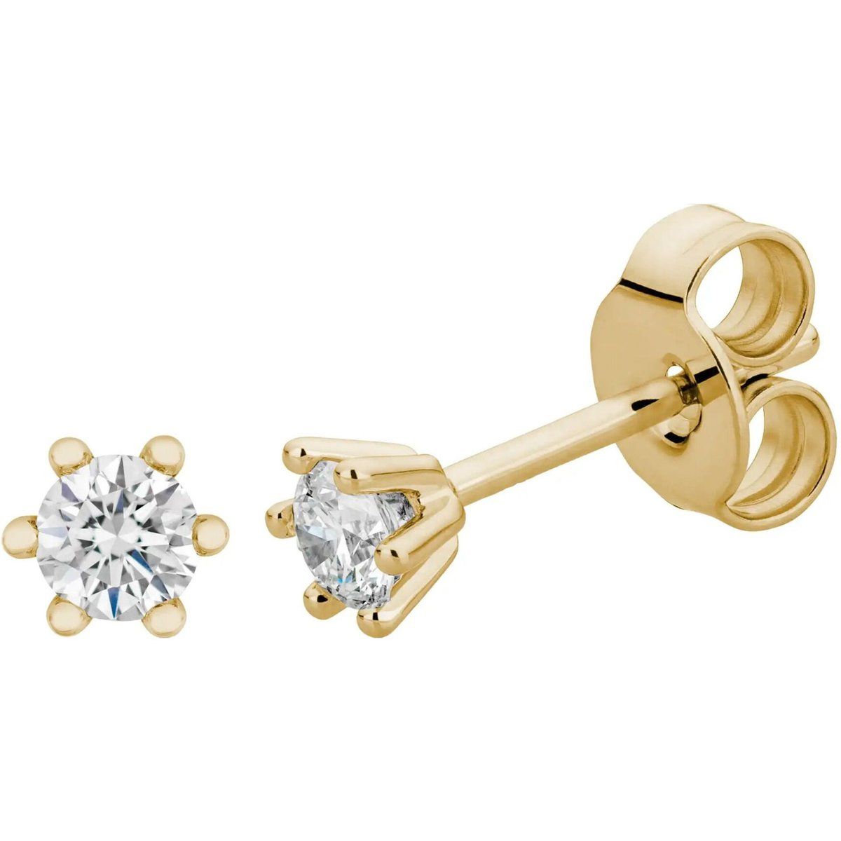 Klassische Diamant-Ohrstecker mit 6er-Stotzen