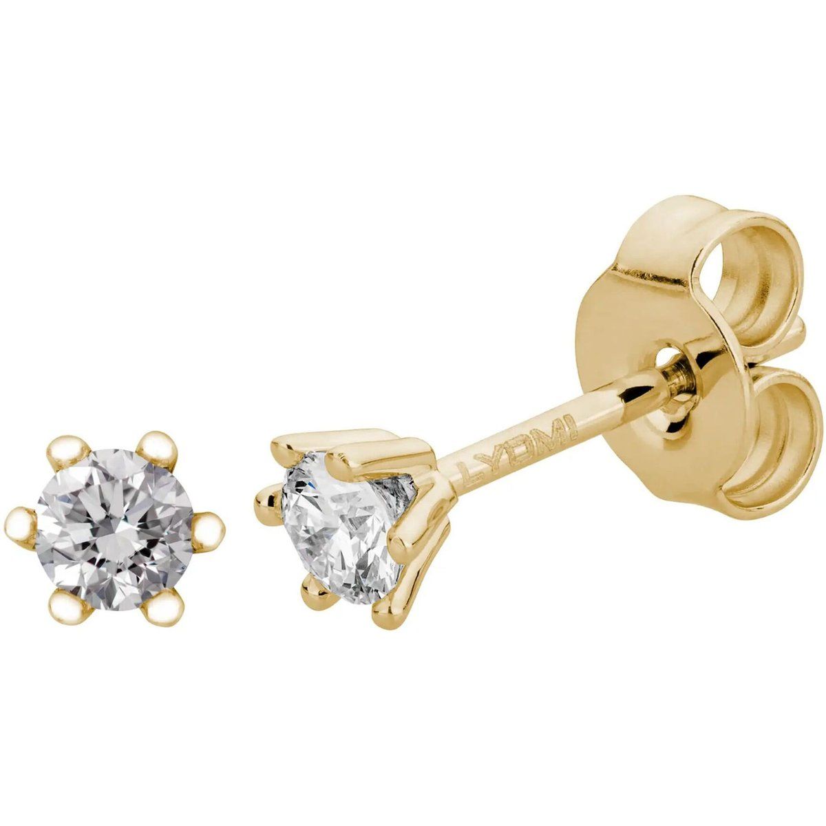Klassische Diamant-Ohrstecker mit Sechser-Krappe