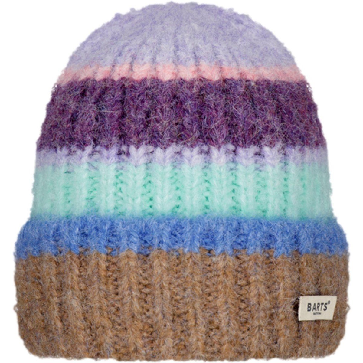 Bunte Beanie mit Streifenmuster