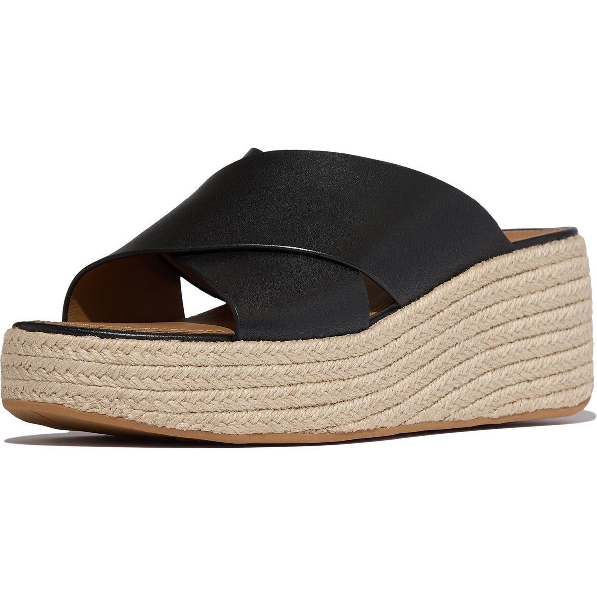 Espadrille-Plateau-Sandalen mit überkreuzten Riemen