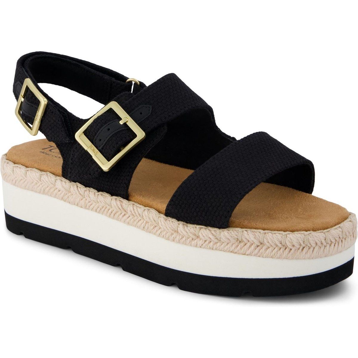 Espadrille-Plateausandalen mit Doppelriemen