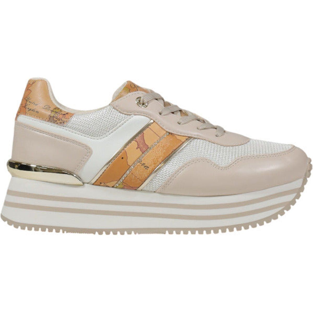 Sneaker mit Plateau und Kartenprint