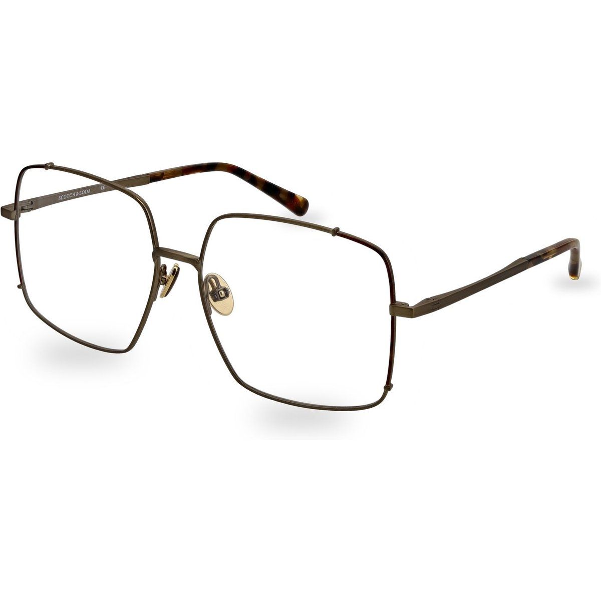 Quadratische Oversize-Brillenfassung aus Metall