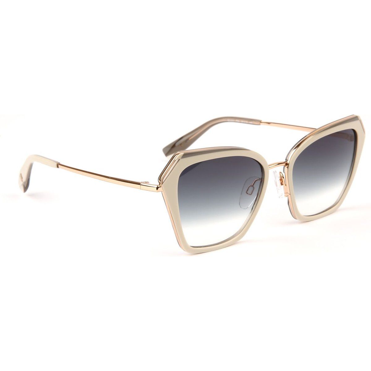 Geometrische Cat-Eye Metall-Sonnenbrille