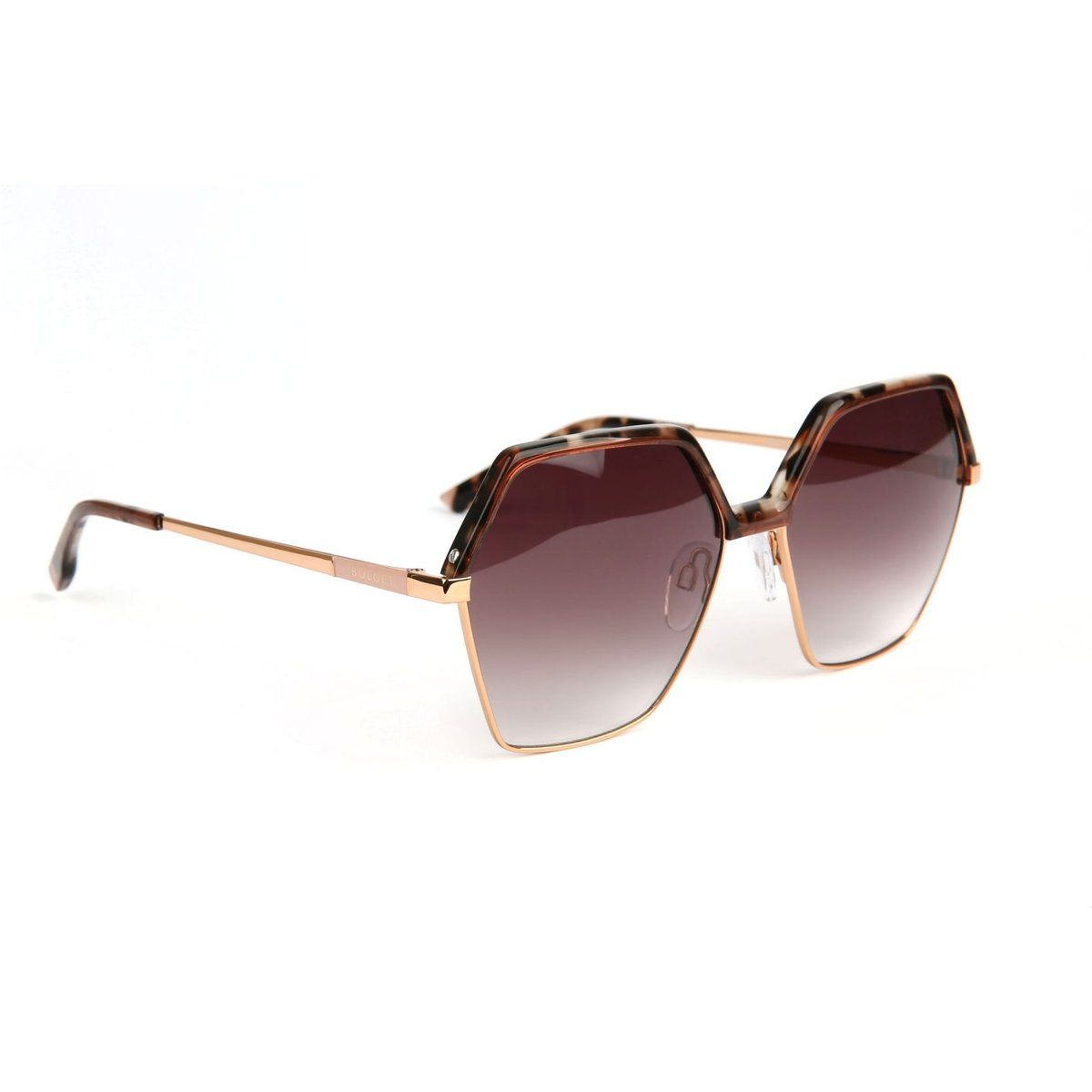 Geometrische Metall-Vollrand-Sonnenbrille