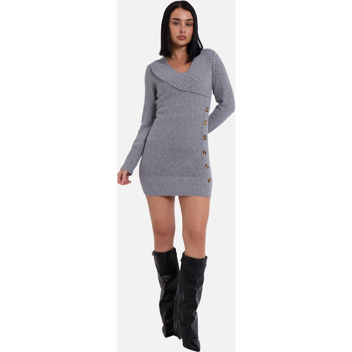 Strickminikleid in Wickeloptik