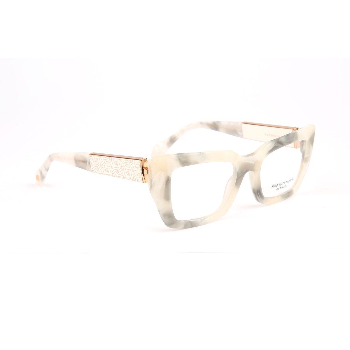 Markante Cateye-Brillenfassung mit Marmor-Optik