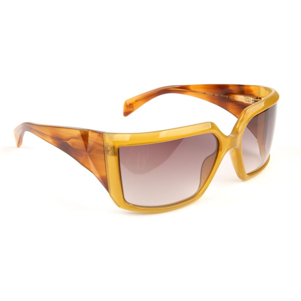 Quadratische Oversized-Sonnenbrille mit Schildpatt-Bügeln