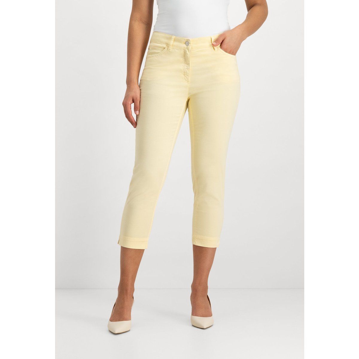 Schmal geschnittene Baumwoll-Cropped-Hose