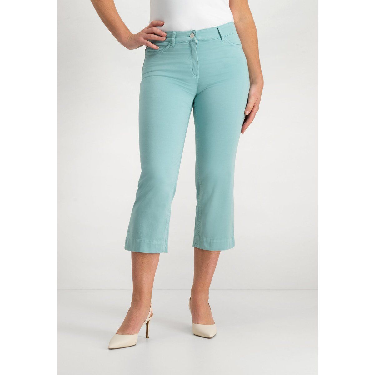 Schmale Mid-Rise Caprihose