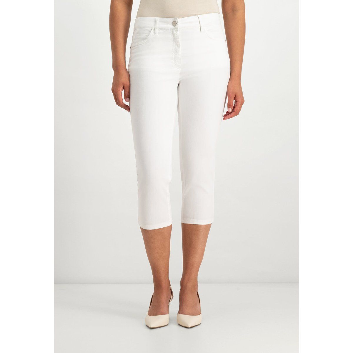 Mittelhohe schmale Cropped-Jeans