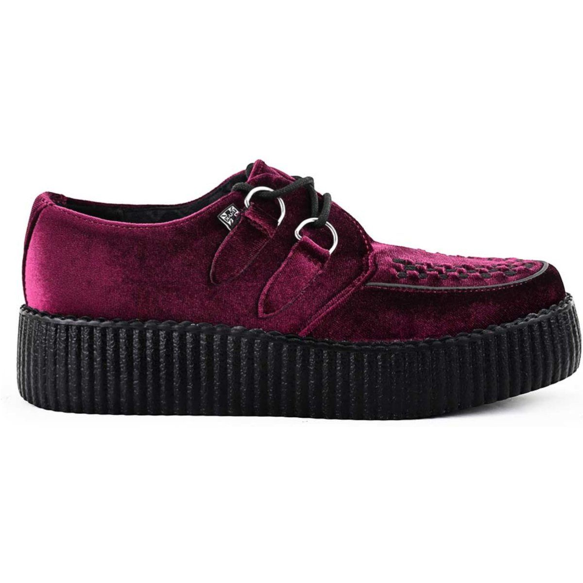 Samt Plateau Creeper Halbschuhe