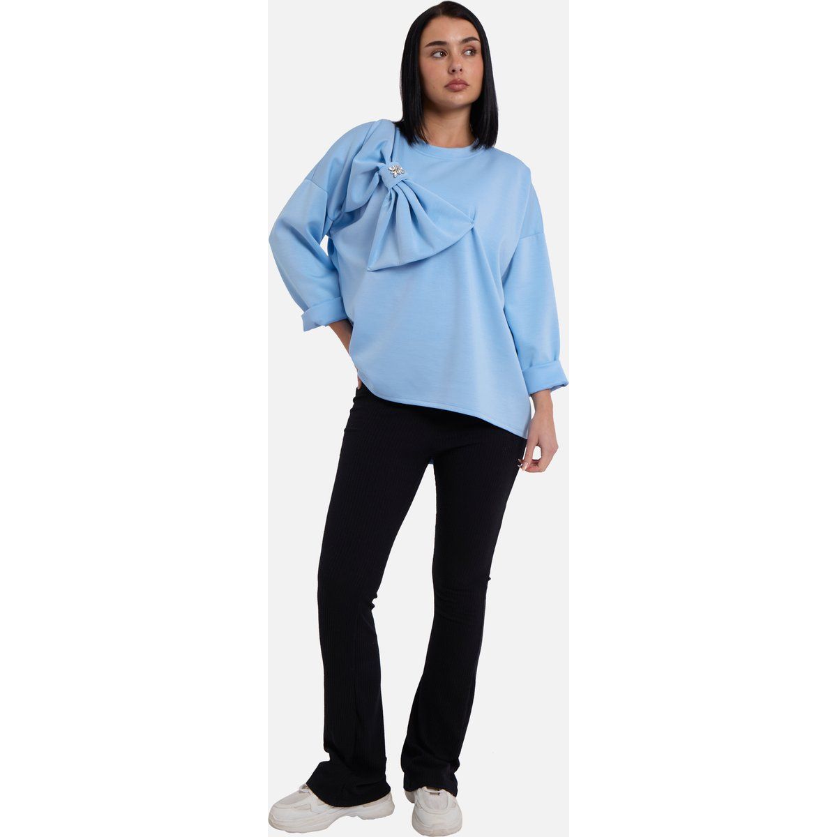 Oversized-Pullover mit Statement-Schleife