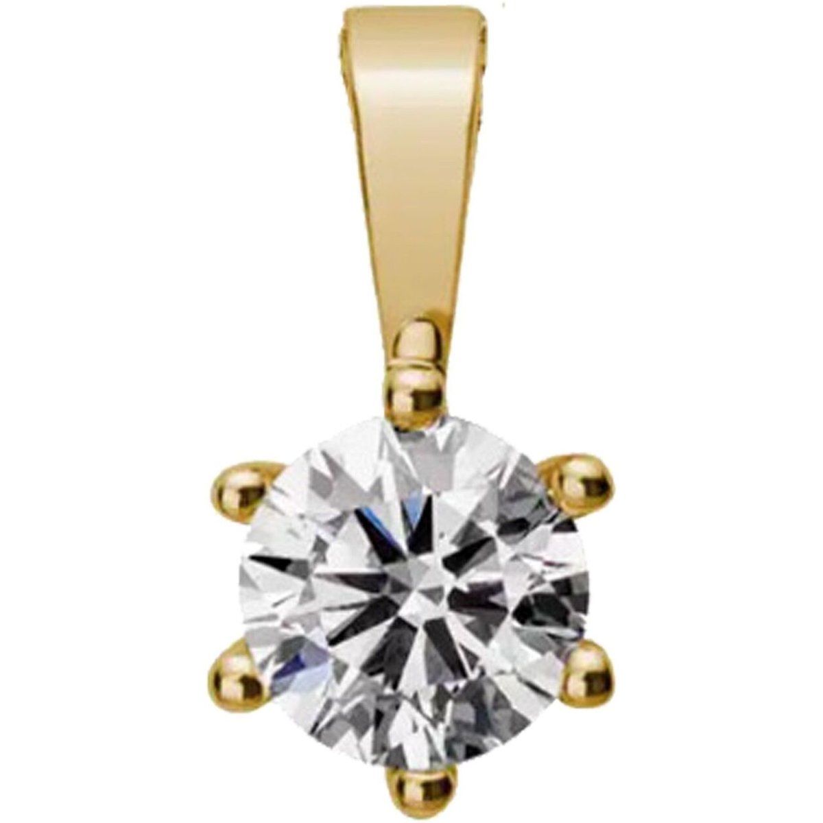Diamant-Solitäranhänger aus Gelbgold