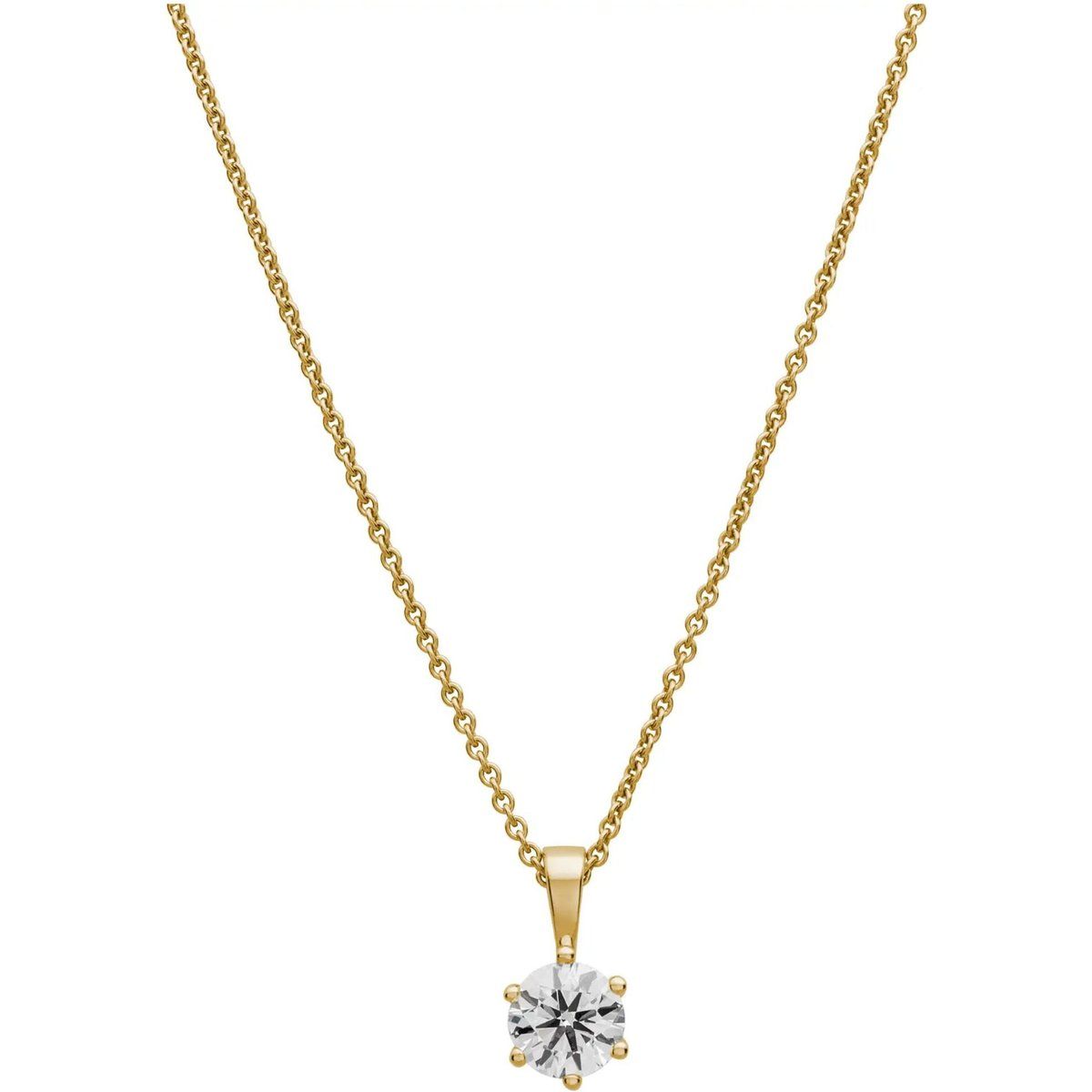 Solitär Diamant Anhänger mit Kette