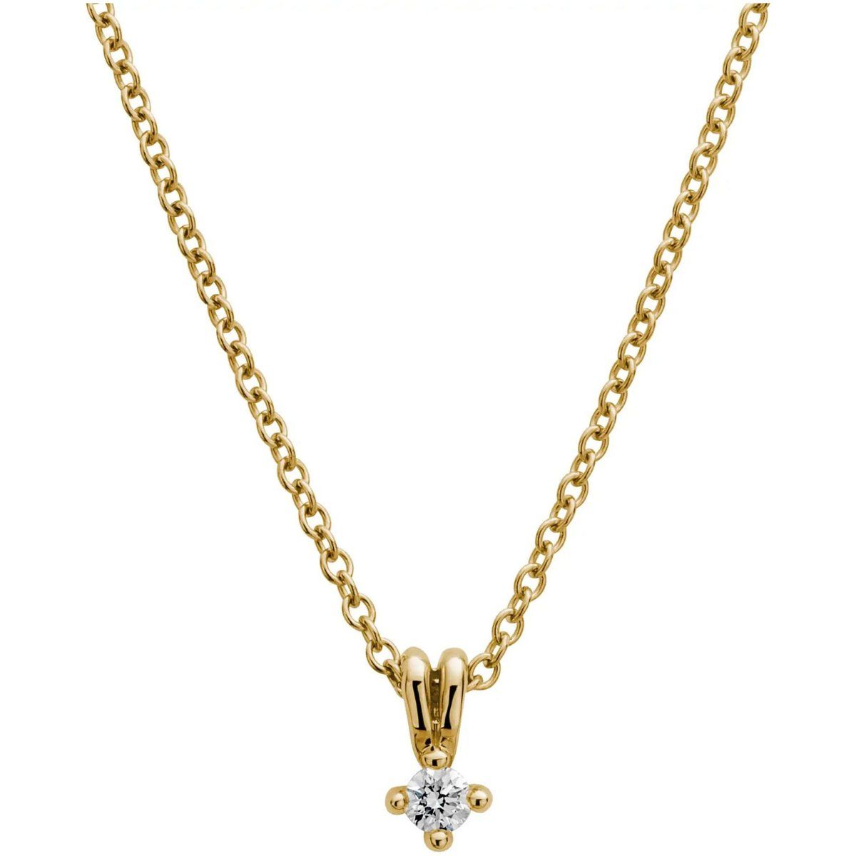Eleganter Solitär-Diamantanhänger mit Kette
