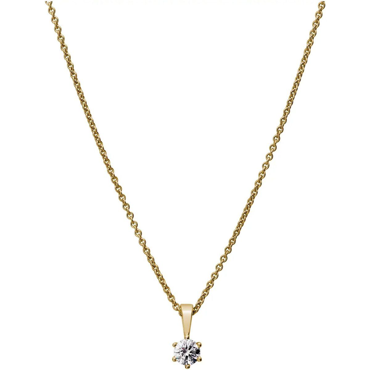 Eleganter Solitär-Diamantanhänger mit Kette