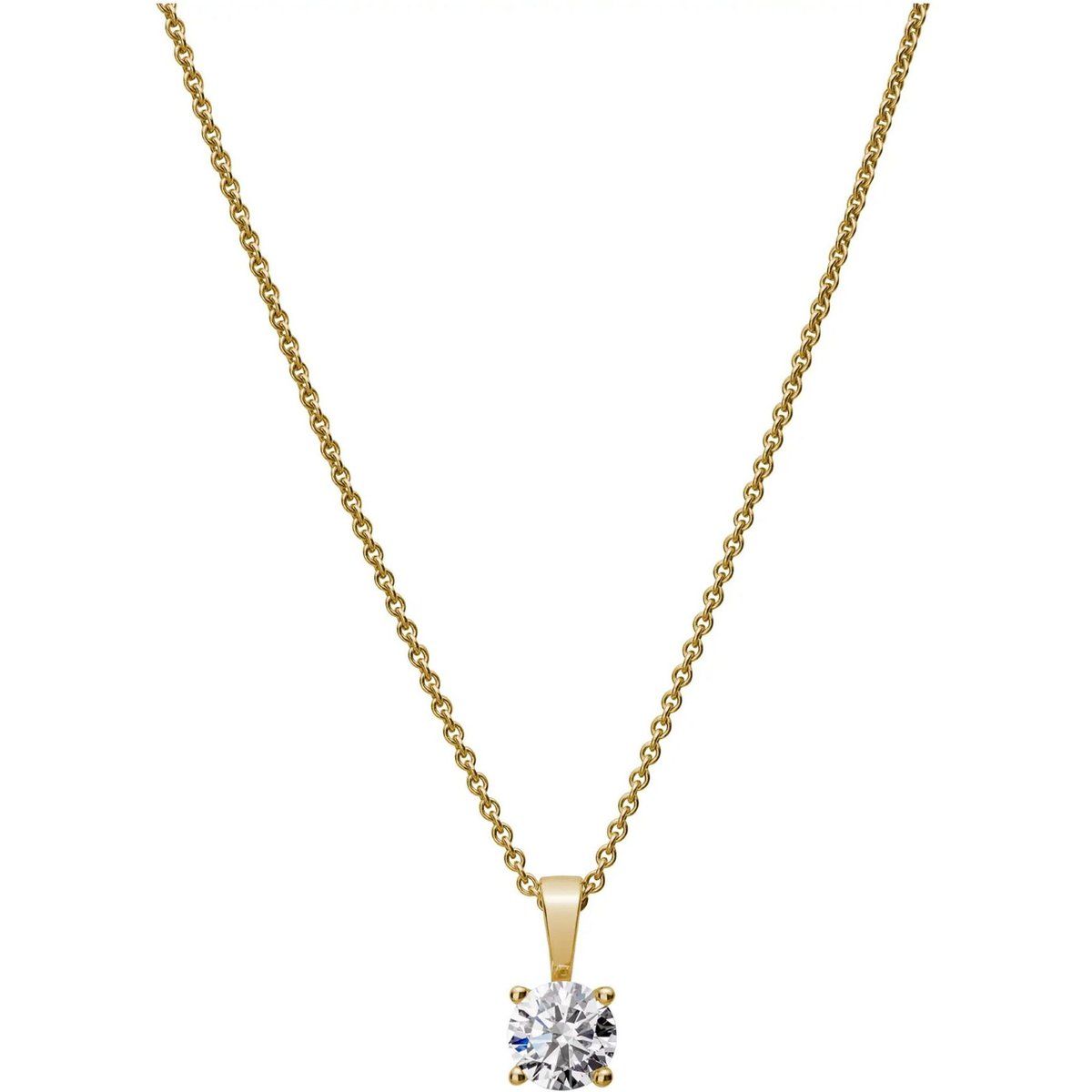 Solitär-Diamant-Anhänger mit Kette