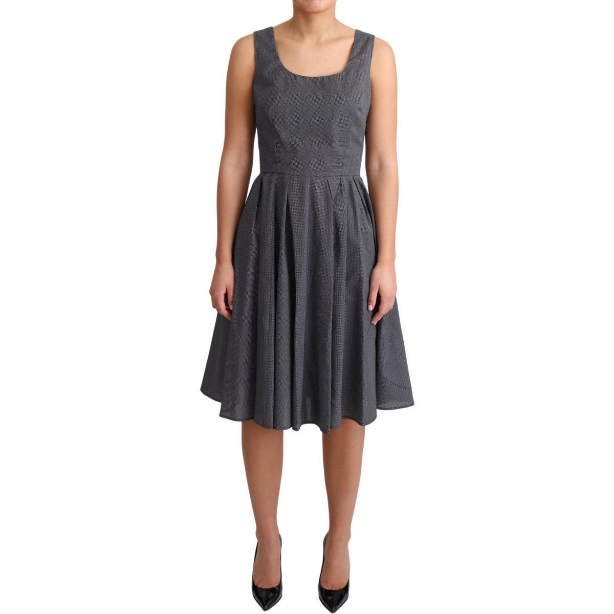 Klassisches A-Linien-Kleid mit Mikromuster