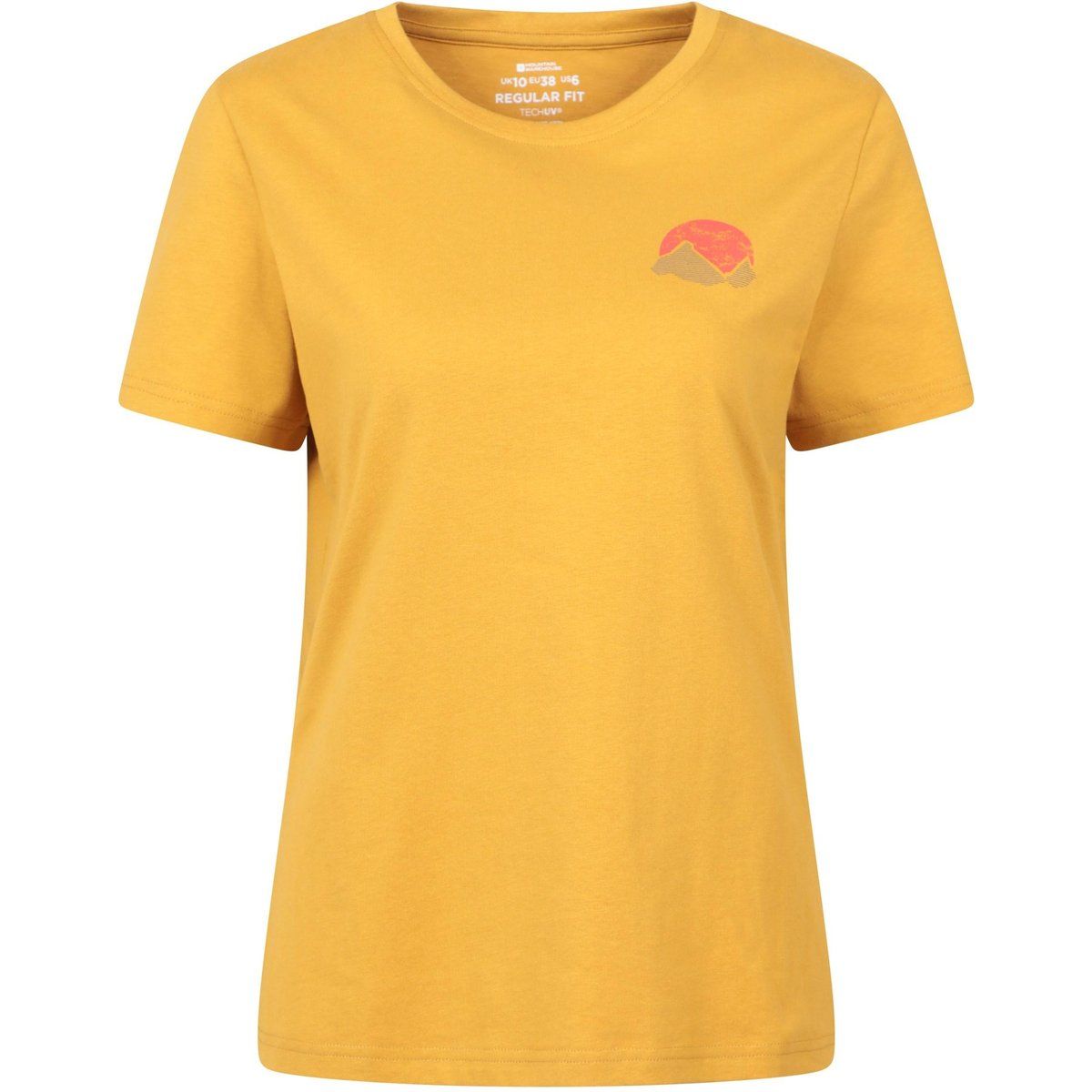 T-Shirt mit Berg- und Sonnenuntergang-Print
