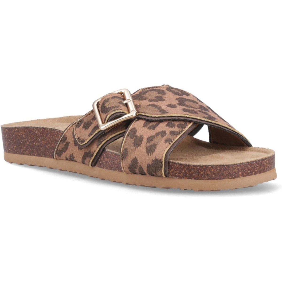 Crisscross-Sandaletten mit Leopardenmuster
