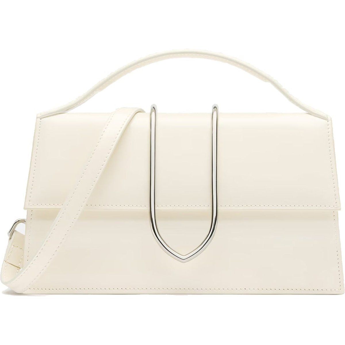 Strukturierte Leder-Henkeltasche